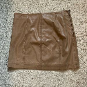 Free people brown faux leather skirt